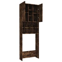 Wasmachinekast 64x25,5x190 cm gerookt eikenkleurig 7