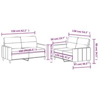 2-delige Loungeset met kussens stof taupe 6