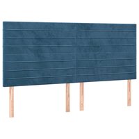 Hoofdborden 4 st 90x5x78/88 cm fluweel donkerblauw 2