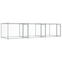 Hondenhok met deuren 6x2x1,5 m gegalvaniseerd staal grijs 2