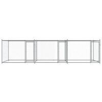 Hondenhok met deuren 6x2x1,5 m gegalvaniseerd staal grijs 4