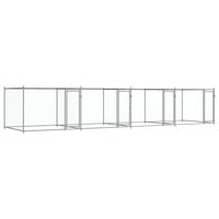 Hondenhok met deuren 8x2x1,5 m gegalvaniseerd staal grijs 2