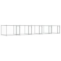 Hondenhok met deuren 10x2x1,5 m gegalvaniseerd staal grijs 2