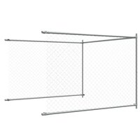 Hondenhok met deur 8x2x1,5 m gegalvaniseerd staal grijs 8