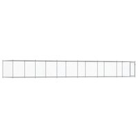 Hondenhok met deur 12x2x1,5 m gegalvaniseerd staal grijs 2