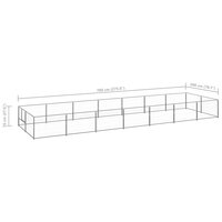 Hondenkennel 14 m&sup2; staal zilverkleurig 6
