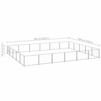 Hondenkennel 30 m&sup2; staal zilverkleurig 6