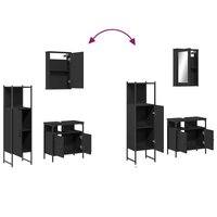 3-delige Badkamermeubelset bewerkt hout zwart 10