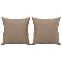 Sierkussens 2 st 40x40 cm kunstleer cappuccino 2