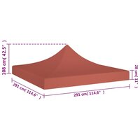 Partytentdak 270 g/m&sup2; 3x3 m terracotta 5