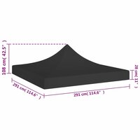 Partytentdak 270 g/m&sup2; 3x3 m zwart 5