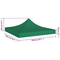 Partytentdak 270 g/m&sup2; 2x2 m groen  5