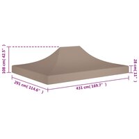 Partytentdak 270 g/m&sup2; 4,5x3 m taupe 6