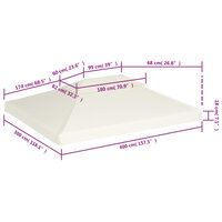 Vervangend tentdoek prieel 310 g/m&sup2; 3x4 m cr&egrave;mewit 6