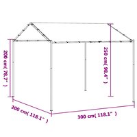 Tuinpaviljoen 3x3 m staal en stof beige 9