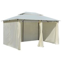 Tuinpaviljoen met gordijnen 4x3 m wit 5