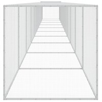 Kippenhok met dak 1003x98x90 cm gegalvaniseerd staal lichtgrijs 4