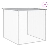 Kippenhok met dak 603x98x90 cm gegalvaniseerd staal lichtgrijs 7