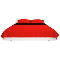Dubbelzijdige quilt bedsprei rood en zwart 220x240 cm 3