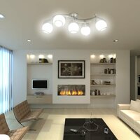 Plafondlamp met glazen kappen + golvende rail 5