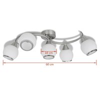 Plafondlamp met glazen kappen + golvende rail 6