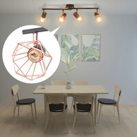 Plafondlamp met 4 spotlights E14 zwart en koper 4