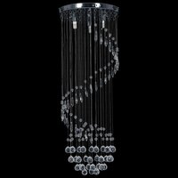 Plafondlamp met kristallen kralen spiraal G9 zilverkleurig 3