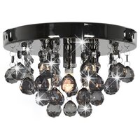 Plafondlamp met smoky kralen rond G9 zwart 3