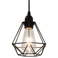 Plafondlamp met diamantvormig 3xE27 zwart 4