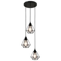 Plafondlamp met diamantvorm 3xE27 zwart 2