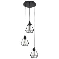 Plafondlamp met diamantvorm 3xE27 zwart 3