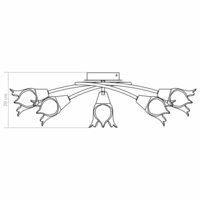 Plafondlamp met glazen tulpvormige kappen 5xE14 transparant 10