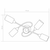 Plafondlamp met keramieken cilindervormige kappen 5xE14 wit 9