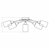 Plafondlamp met keramieken cilindervormige kappen 5xE14 wit 10