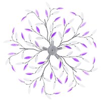 Plafondlamp met acryl kristallen bladarmen voor 5xE14 paars  3