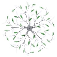 Plafondlamp met acryl kristallen bladarmen voor 5xE14 groen 3