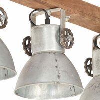 Plafondlamp industrieel E27 mangohout zilverkleurig 6