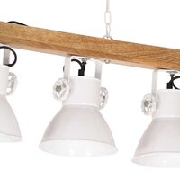 Plafondlamp industrieel E27 mangohout wit 6