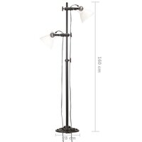Vloerlamp met 2 lampenkappen E27 gietijzer wit 11