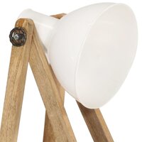 Vloerlamp E27 massief mangohout wit 5