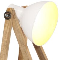 Vloerlamp E27 massief mangohout wit 6