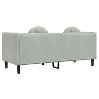 Bank met kussens 2-zits fluweel lichtgrijs 6