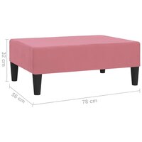 Voetenbank 78x56x32 cm fluweel roze 6