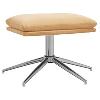 Voetenbank 60x60x35 cm microvezelstof cr&egrave;mekleurig 2