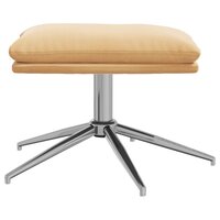 Voetenbank 60x60x35 cm microvezelstof cr&egrave;mekleurig 3