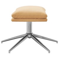 Voetenbank 60x60x35 cm microvezelstof cr&egrave;mekleurig 4