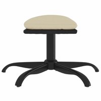 Voetenbank 60x60x36 cm stof en kunstleer cr&egrave;mekleurig 4