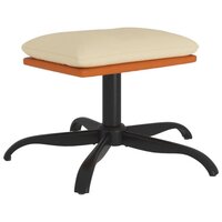 Voetenbank 60x60x36 cm stof en kunstleer cr&egrave;mekleurig 2