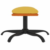 Voetenbank 60x60x36 cm stof en kunstleer mosterdgeel 4