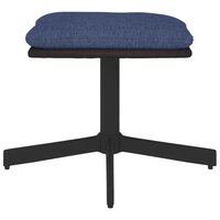 Voetenbank 60x60x36 cm stof en kunstleer blauw 3